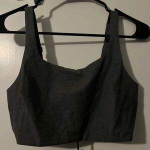 House of Harlow 1960 Charcoal Gray Square-Neck Crop Top